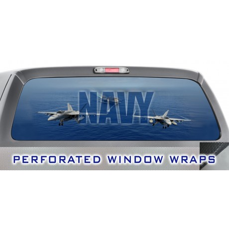 Basic Navy Perforated Window Decal CGSignLab 96x48 Now Open 