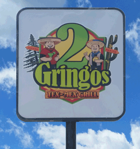 2 Gringos Restaurant Lighted Pylon Sign 02